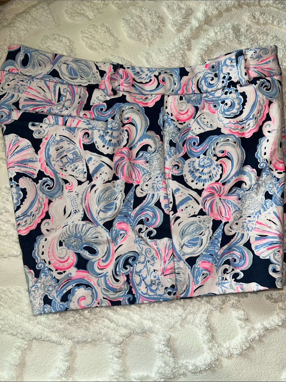Lilly Pulitzer Navy Pink Blue White Printed Cotton Shorts